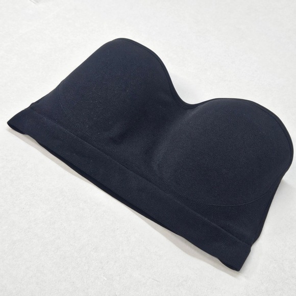 Auden Women's Black Seamless Strapless Comfortable Bandeau Bra Top Size L - Picture 4 of 7